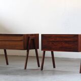 Vintage set of Danish rosewood bedside sewing nests attributed to Erling Torvits, 1960s