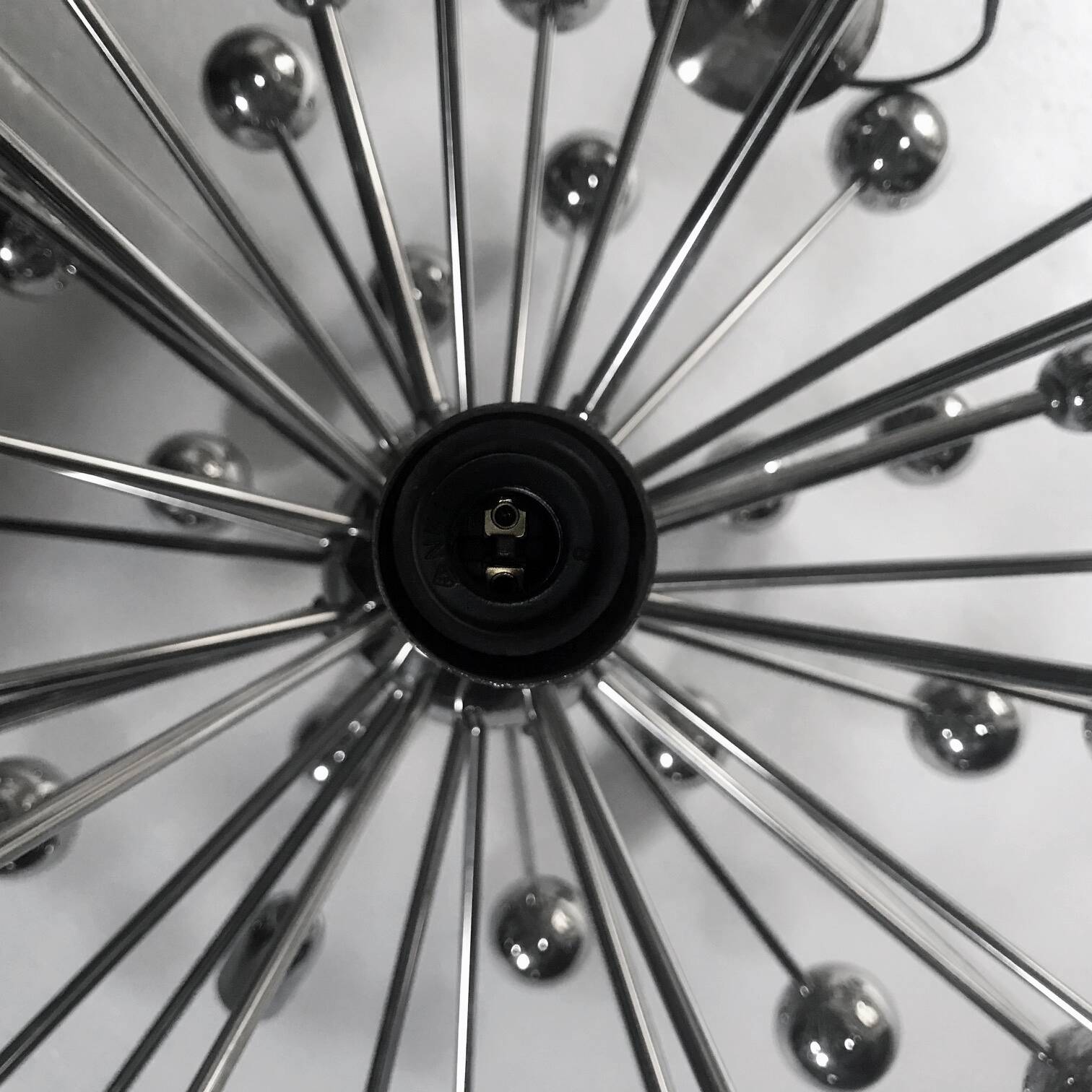 Grande Suspension Vintage • Plafonnier Sputnik • Acier Chromé • Space Age • 1970