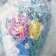 Painting oil on canvas bouquet of flowers signed b. rabel