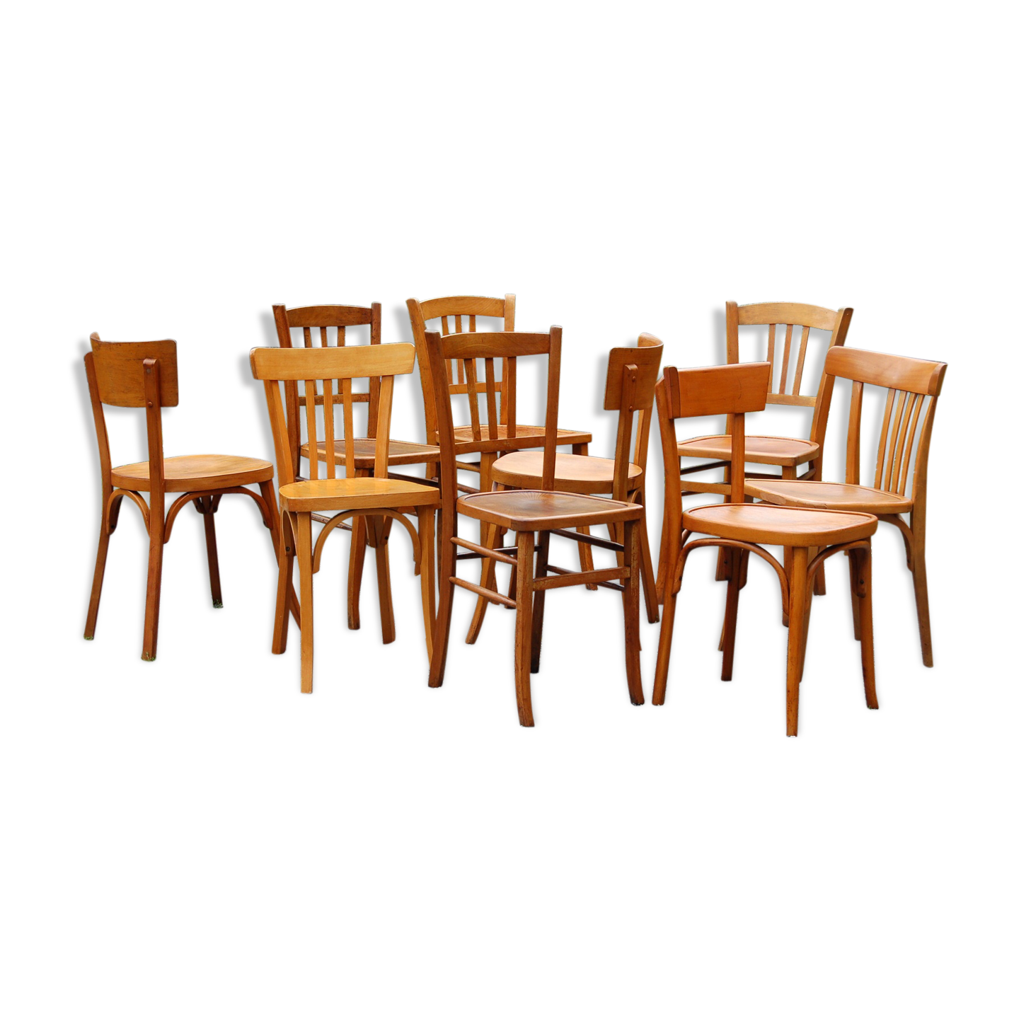 Lot 9 chairs bistro mixed 40-60 years