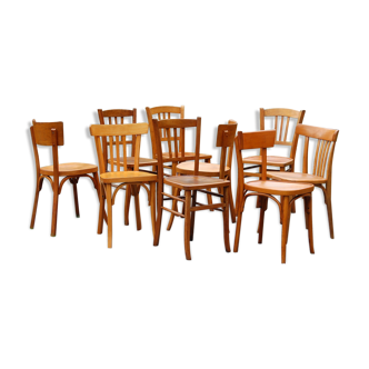 Lot 9 chairs bistro mixed 40-60 years