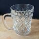 8 antique chiseled glass glasses / mugs
