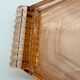 Art deco tray in pink glass with handle