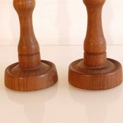 Pair of Scandinavian teak candlesticks 1960
