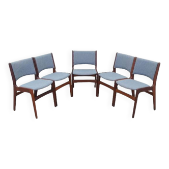 Set of five rosewood chairs, Danish design, 1970s, designer: Henning Kjaernulf