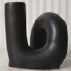 Black ceramic tube candle holder
