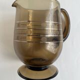 Art deco pitcher in smoked glass
