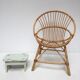 Fauteuil rotin vintage coquille