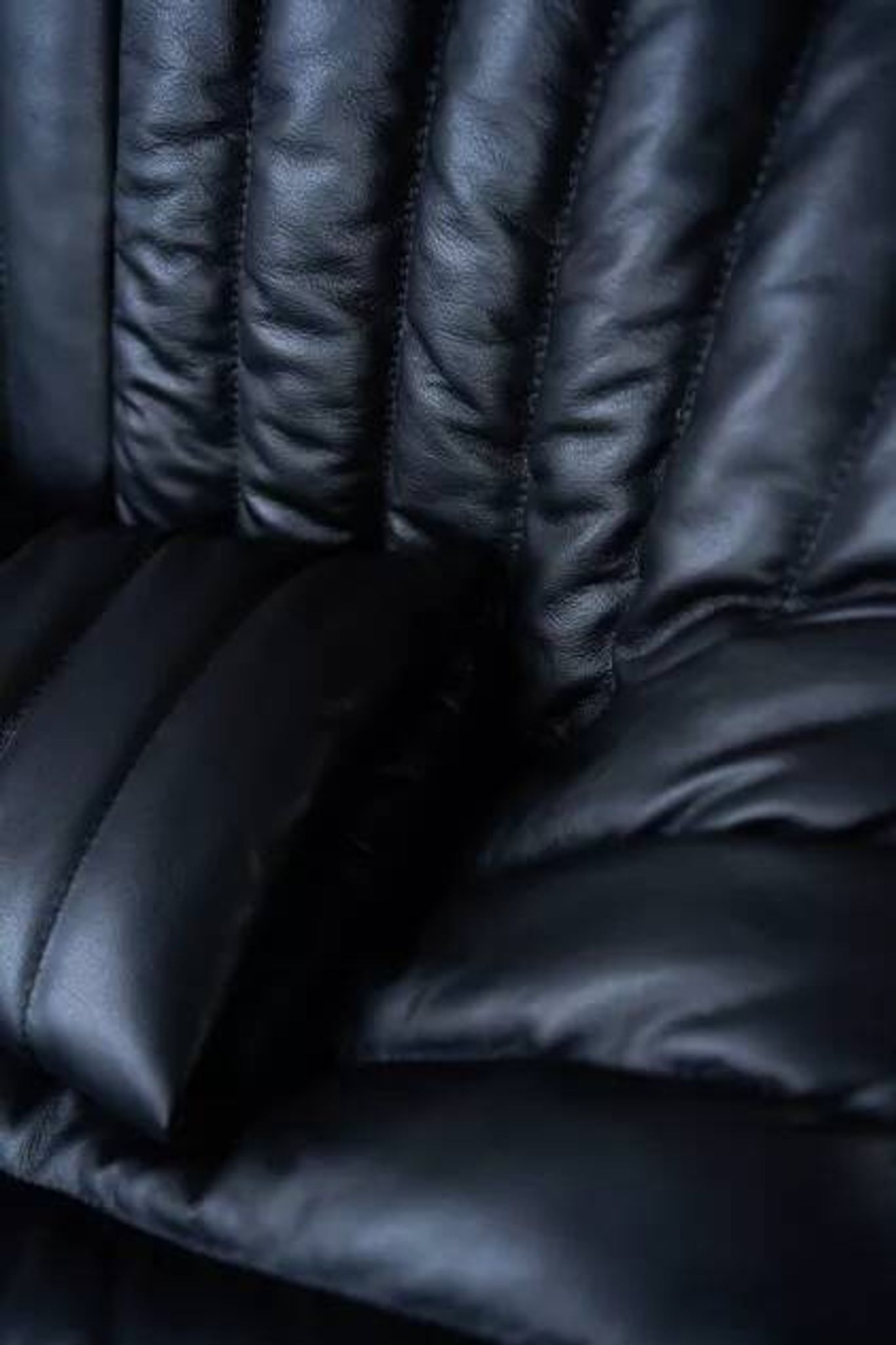 2-Seater Sofa Cinna Ligne Roset in Black Leather Attributed to Annie Hieronimus, 1970s