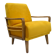 Yellow vintage armchair, Germany, 1960s, mustard velvet