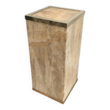 Travertine and brass column by Willy Rizzo