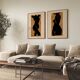 Paire d’estampes, art mural silhouette féminine. Lot de deux, 50x70cm
