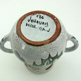 Ceramic vase - decoration flowers chardons - Etienne Daniel Vallauris France - vintage 70s