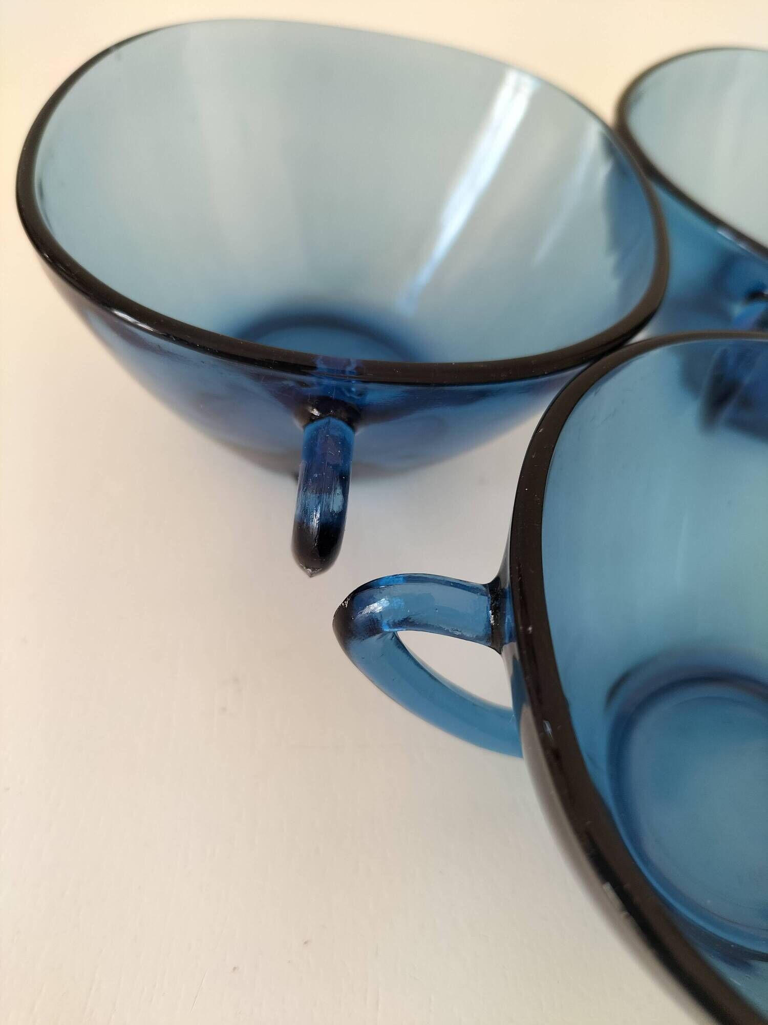set of three blue Vereco cups