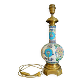 Jules Vieillard, Bordeaux - Pied de lampe en faïence craquelée émaillée