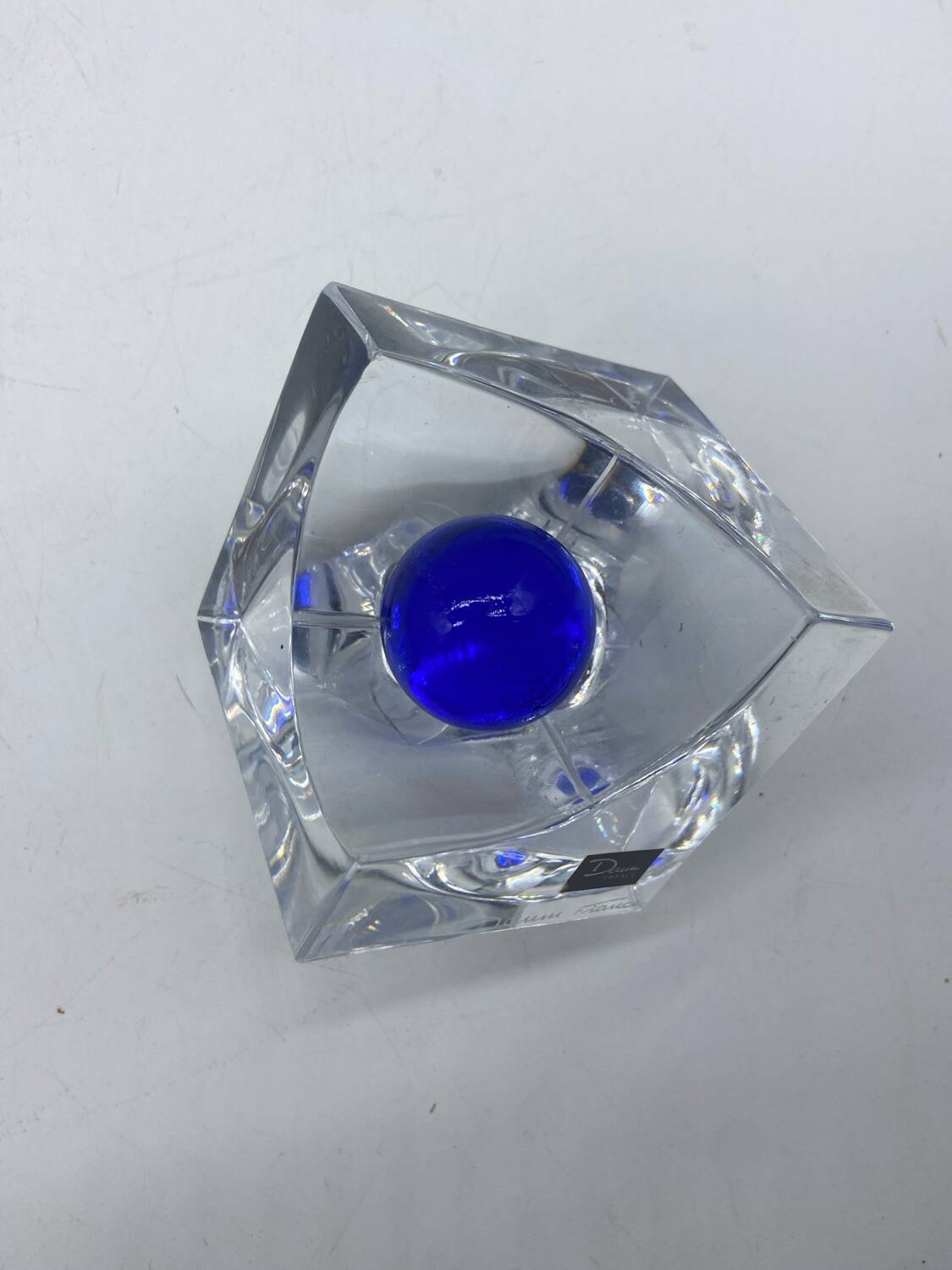 Daum France 🇫🇷 blue ball ashtray / pocket emptier
