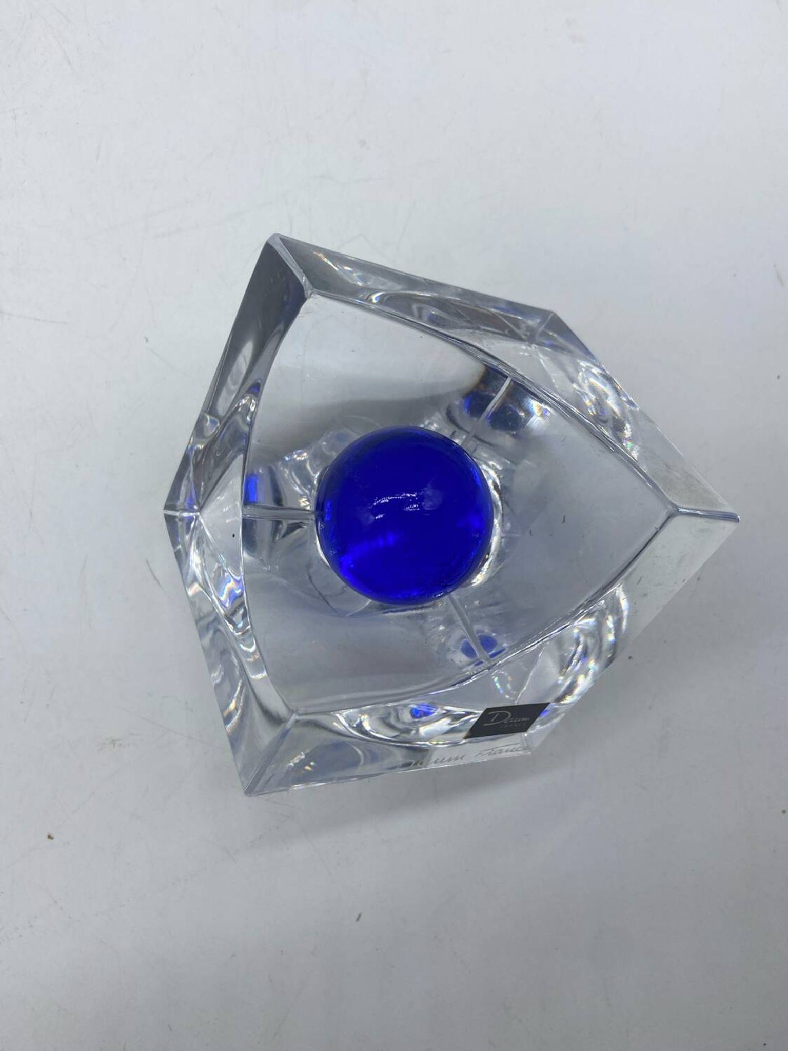 Vide poche / cendrier Daum France 🇫🇷 boule bleue