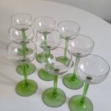 Set of 9 Alsace crystal glasses