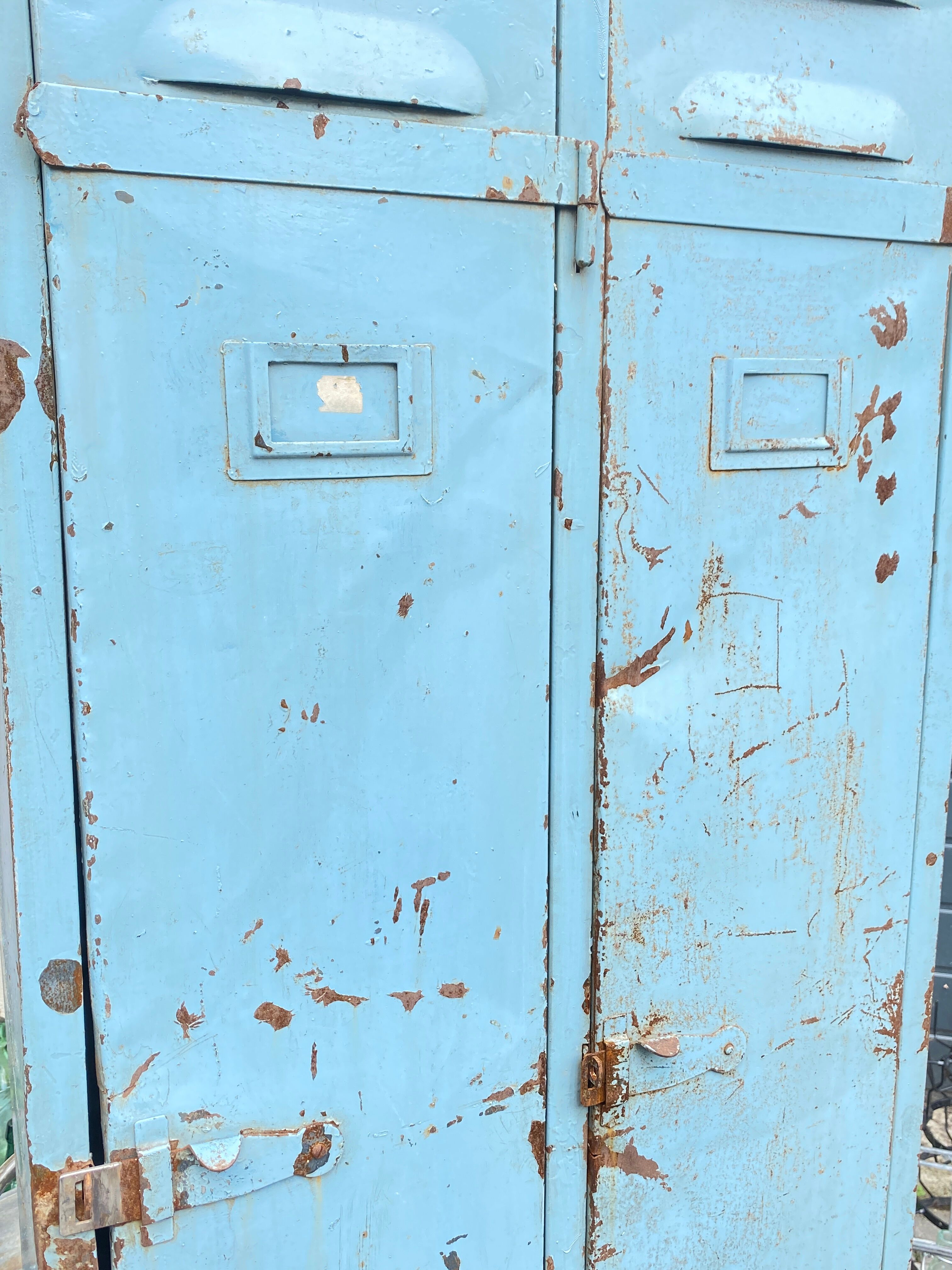 Vintage metal industrial wardrobe