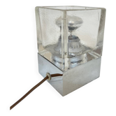 Glass and chrome cube lamp, circa 1970
