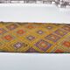 Tapis Kilim en laine tissé à la main de style bohème turc, référence 3401