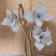 Large gilded brass lamp with white porcelain fleur-de-lis decoration