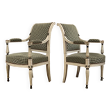Pair of armchairs in lacquered wood from the directoire period circa 1795