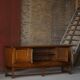 Danish enfilade from the mid-modern century in dark stained oak, 1960s.