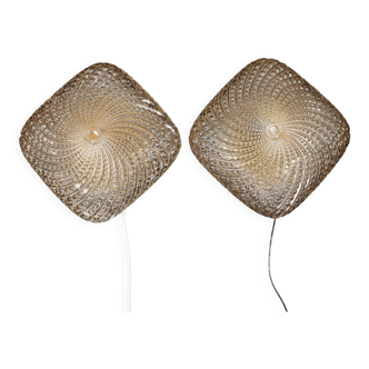 Pair of blown glass wall lights, 1960s/70s