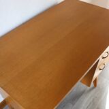 Oak desk, splayed legs, drawers, 1960.