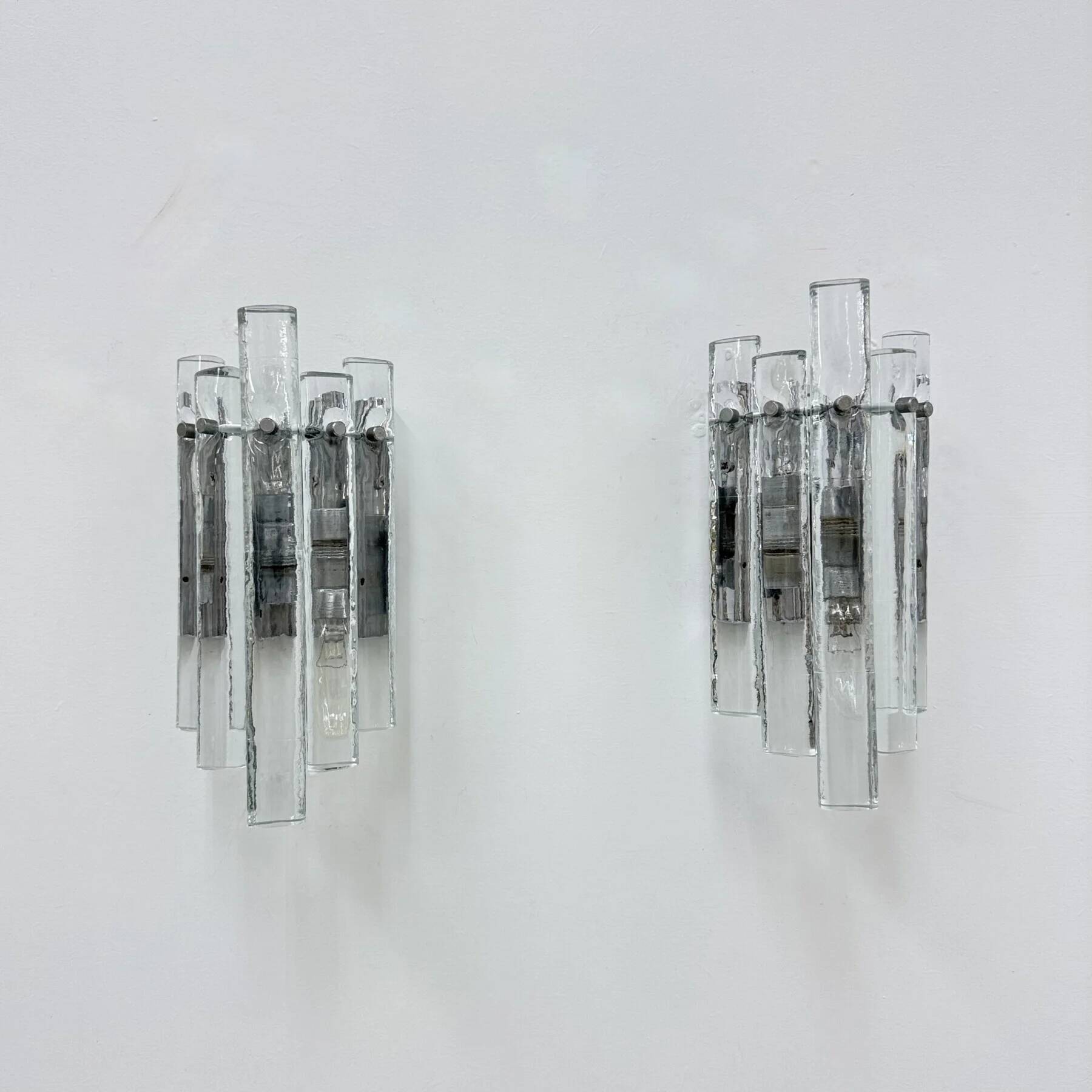 German crystal rod sconces from Kinkeldey, 1970s, set of 2