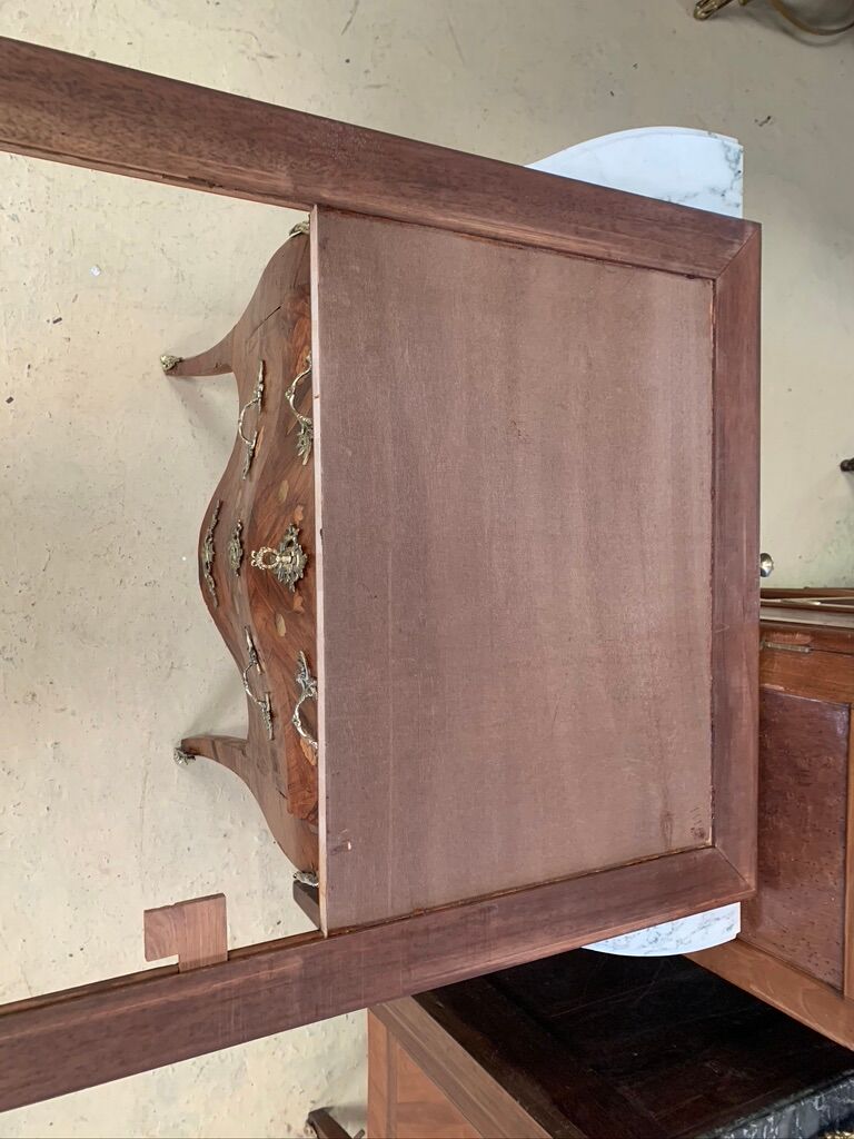 Empire flat desk, mahogany, double-sided, gilded bronzes