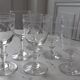 Set of 6 crystal wine glasses engraved 40-50s