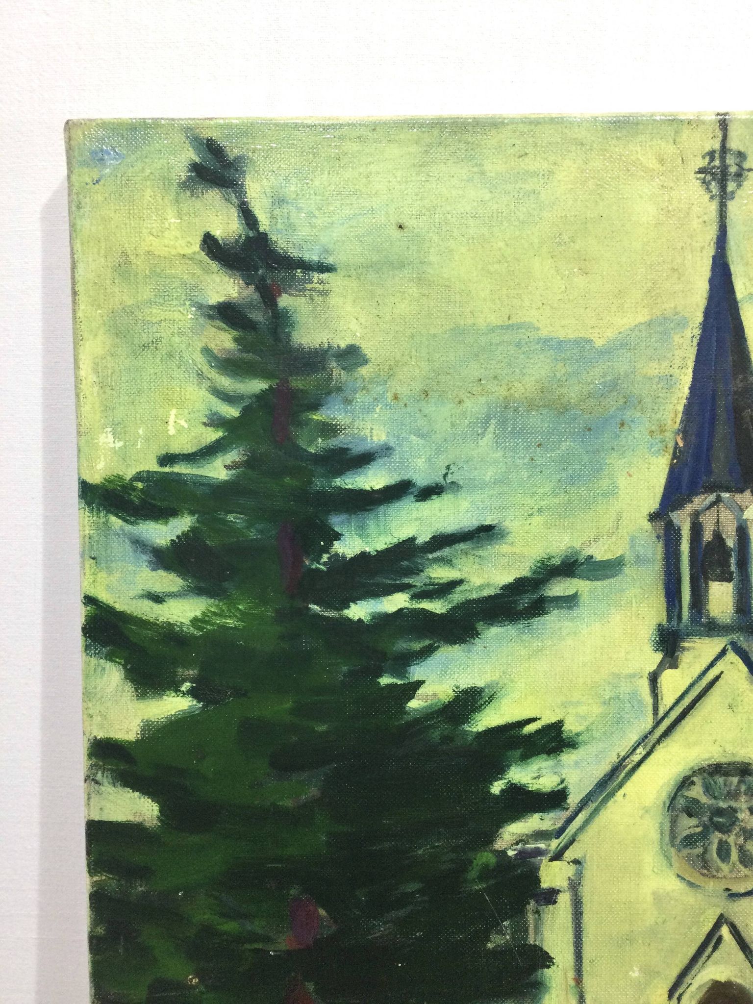 R. Rodrigue - Oil On Canvas “Protestant Church of Vésinet”