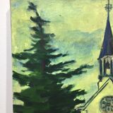 R. Rodrigue - Oil On Canvas “Protestant Church of Vésinet”