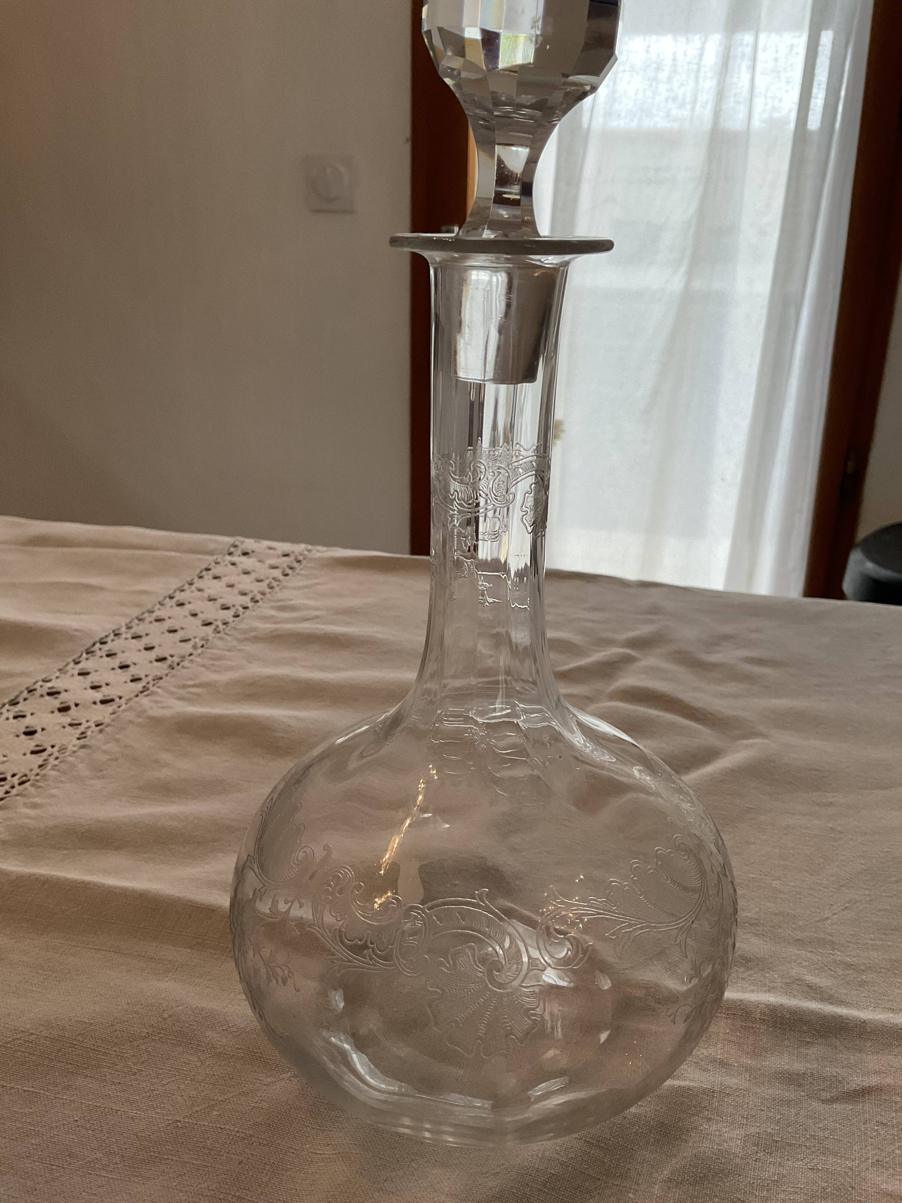 Carafe, Cristal saint louis, model Massenet with Venetian ratings