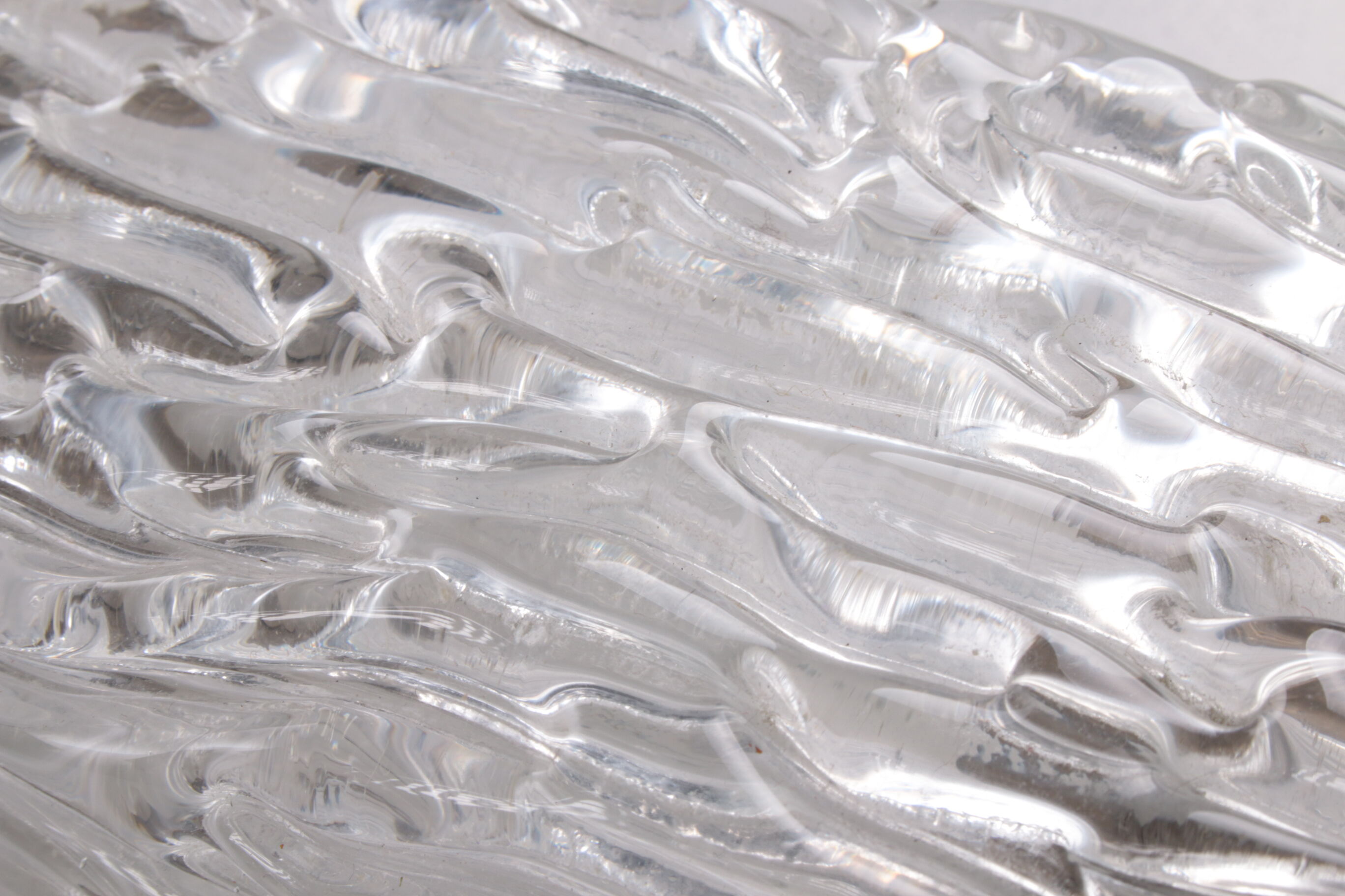 Elongated wall lamp by Kaiser Leuchten with bubble glass 1960s