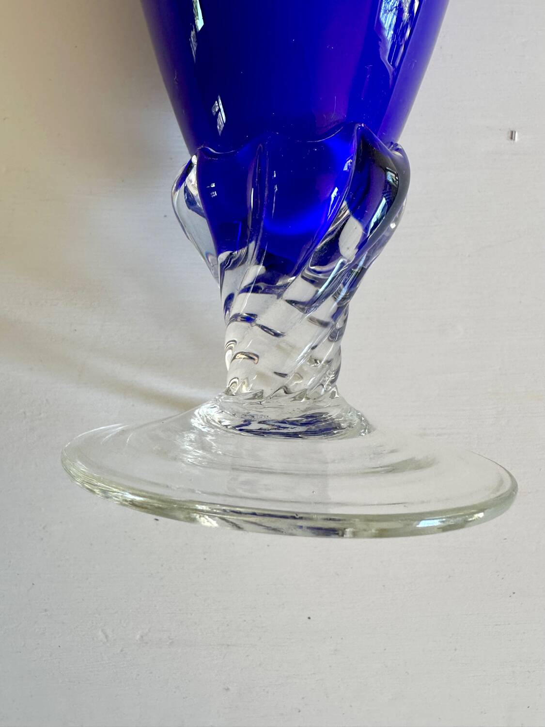 Antique blue glass soliflore