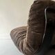 Marsala armchair in smoked plexiglass & short brown velvet, Ligne Roset 1970