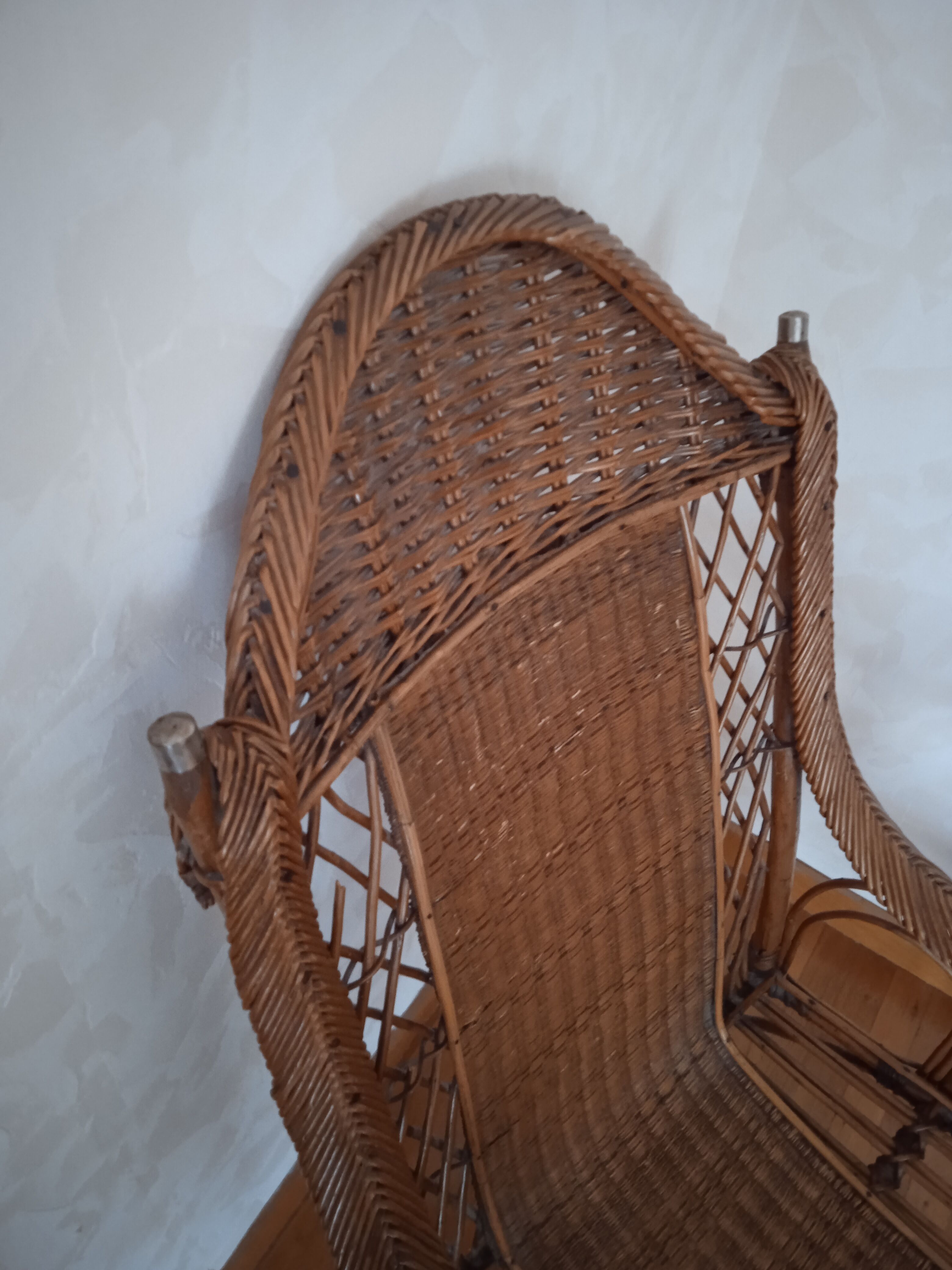 Old rattan armchair