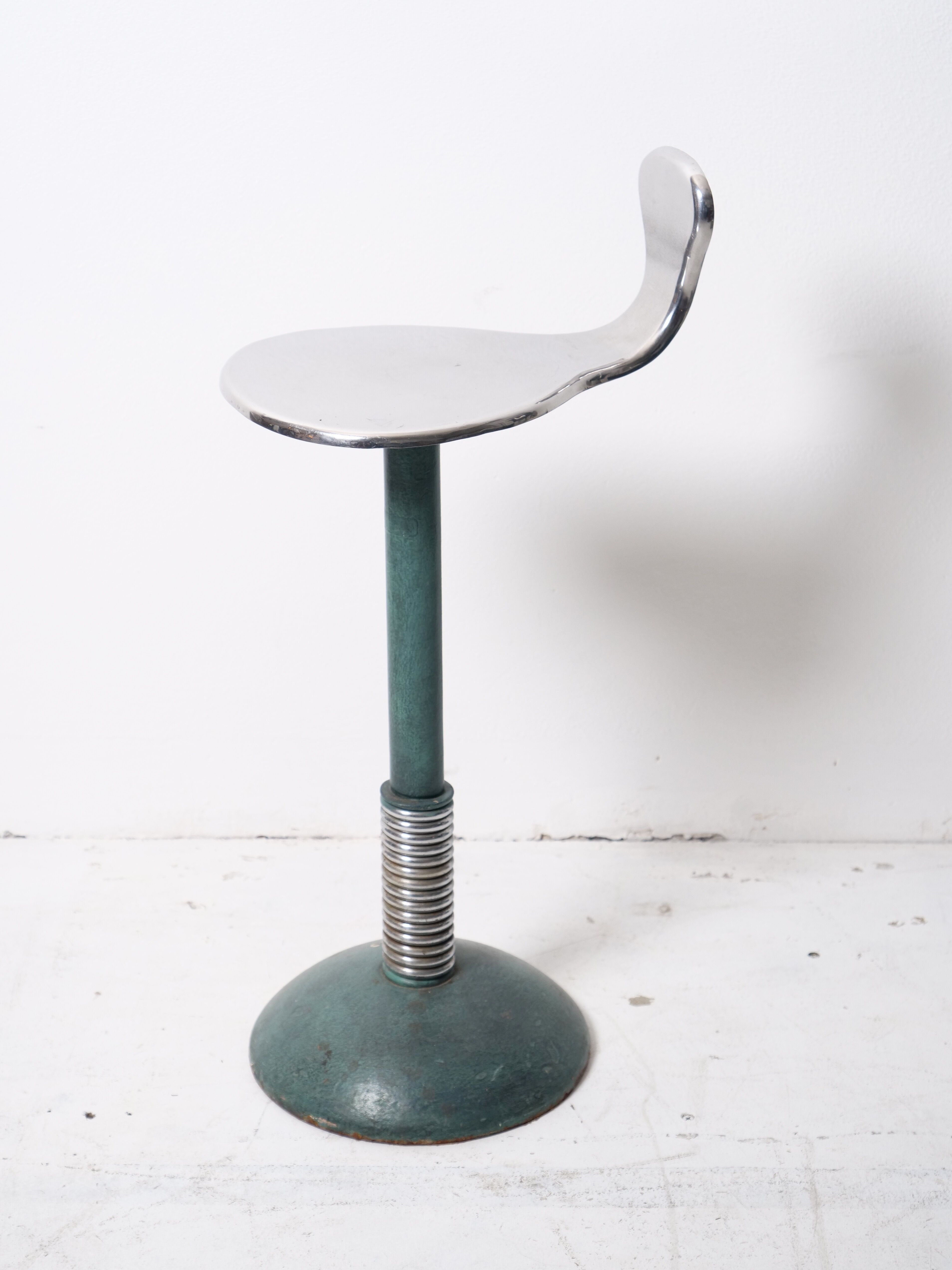 Active seated stool on vintage art deco spring