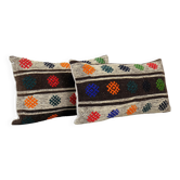 Set of 2 vintage kilim cushion covers 30x61 cm