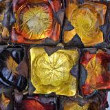 Very rare and unique set of pendant lamps, brutalist glass and metal by Felipe Delfinger for Feder, 1970s Mexico