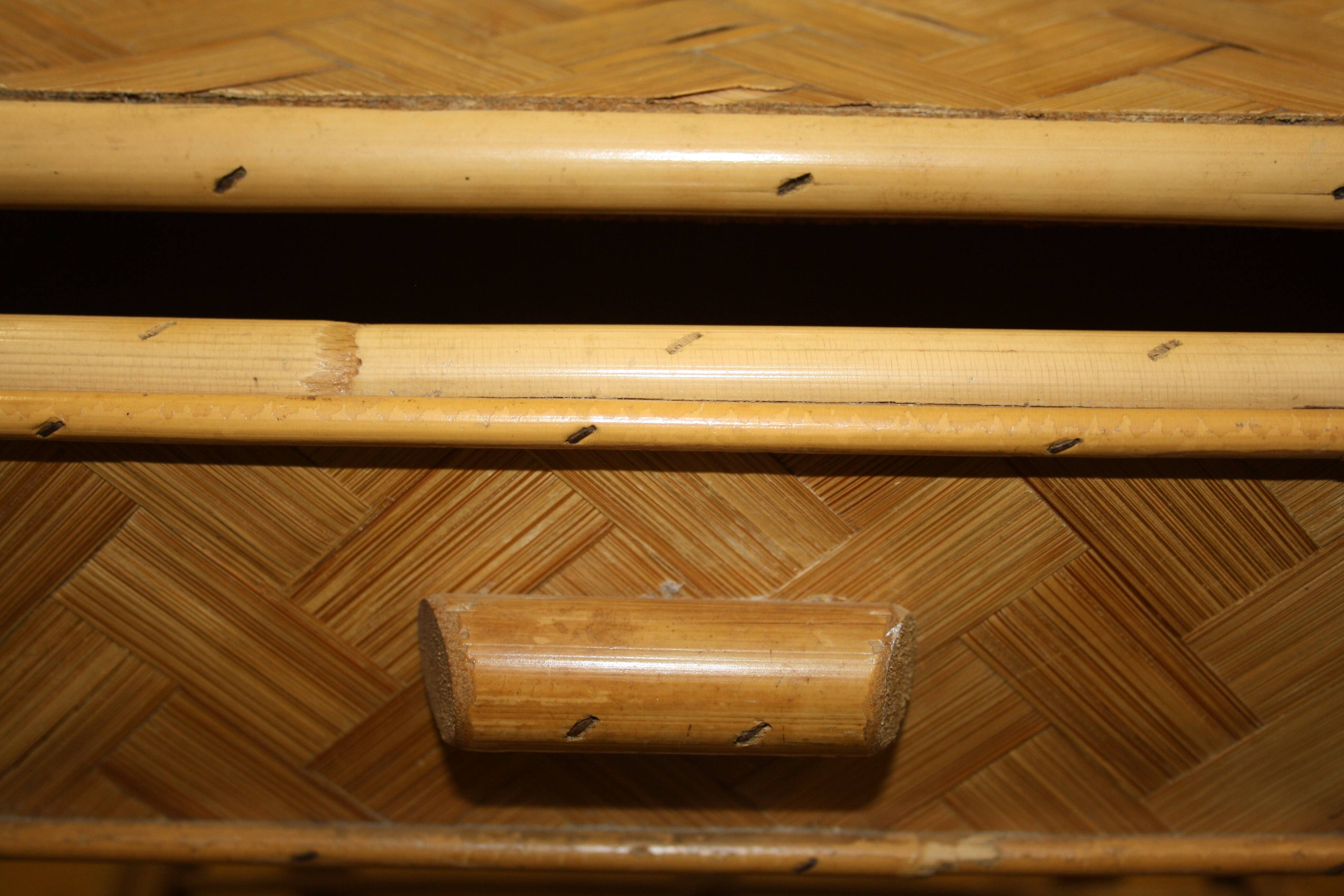 Vintage rattan bedside table