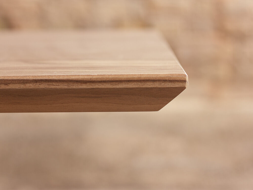 Solid walnut dining table on brass center base