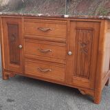 Art Deco chest of drawers marble and oak