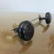 Coat rack 2 patères metal gilded and black 50s 60s