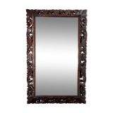 19th century mirror in carved and openwork chestnut