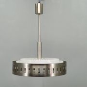 Space Age UFO Chandelier, Metal and Glass, Czechoslovakia 1970s