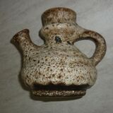 Ceramic pitcher fat lava greige and brown